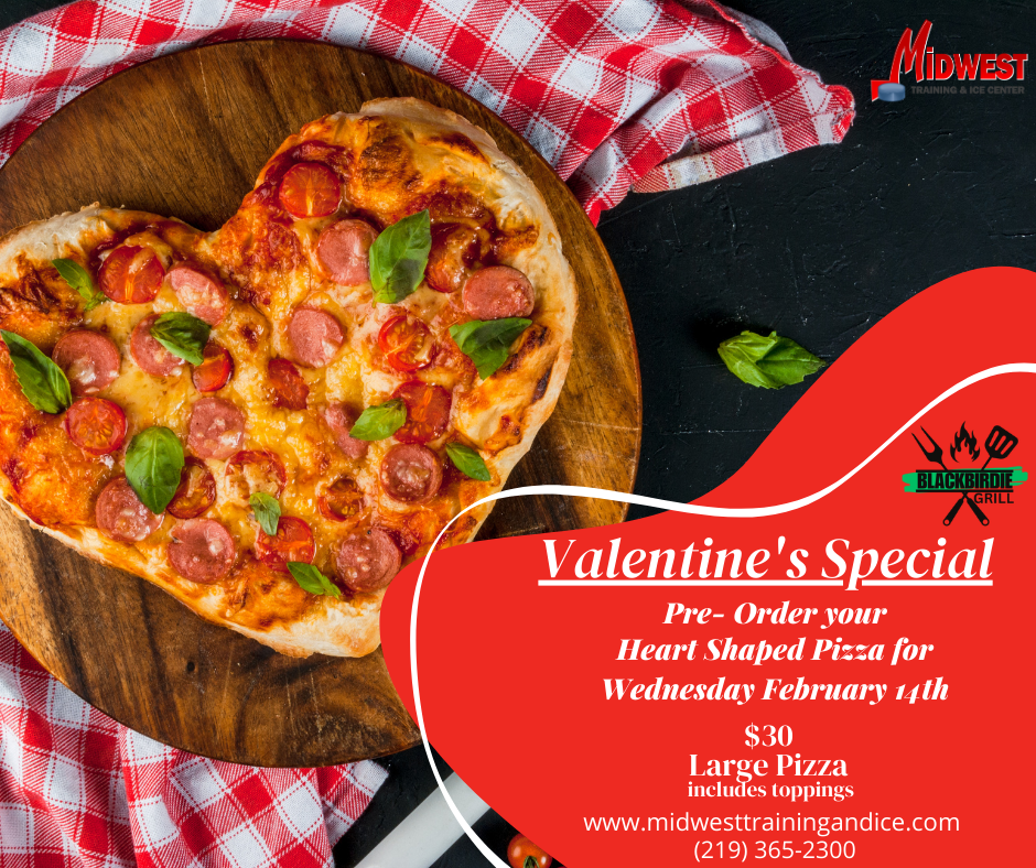 red minimalist valentines pizza promo facebook post