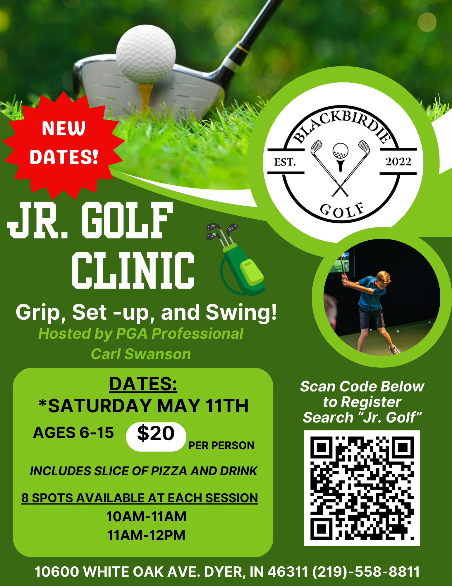 Green and White Modern Golf Lesson Flyer (2)